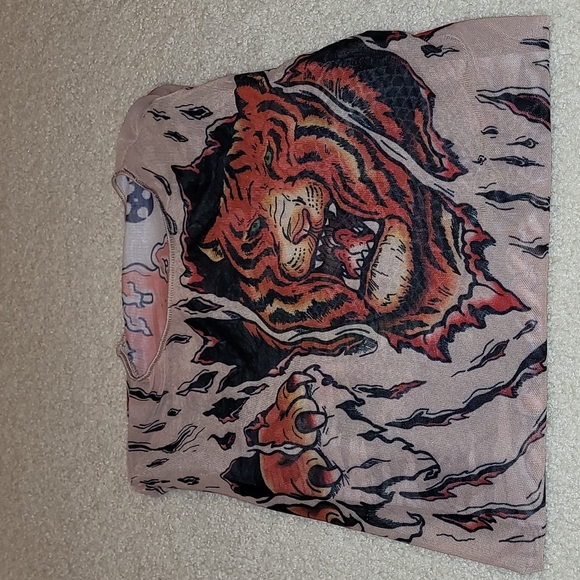 Vintage y2k sheer top tiger - Picture 10 of 10